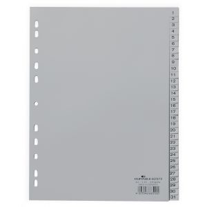 Przekładki Durable A4 PP Szare 1-31